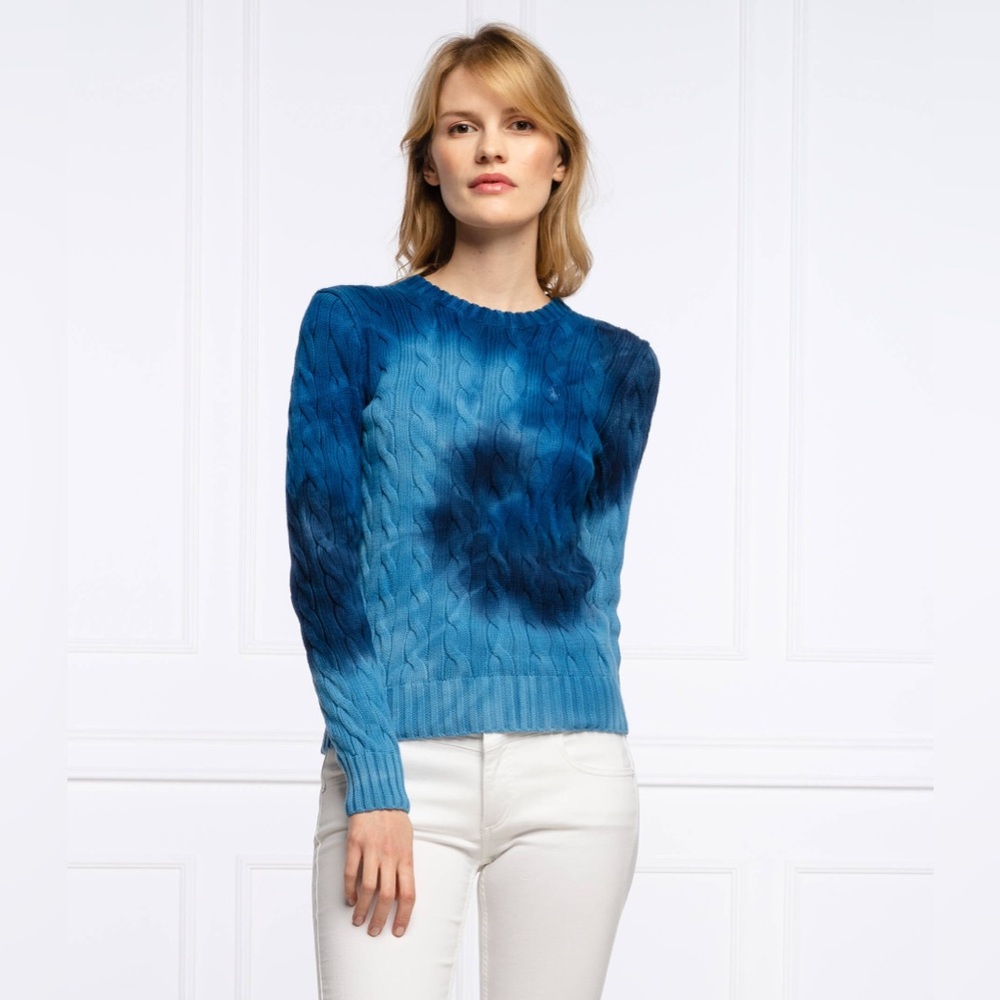 NWT Polo Ralph LaurenTie-Dye Cable Sweater
